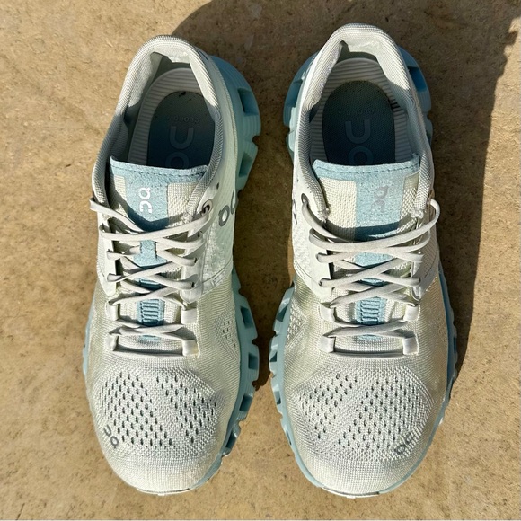 On Cloud X Running Shoes Color Aloe Green / Surf Blue - Size 6.5 Women’s - Picture 6 of 9